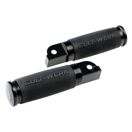 Cult-Werk, passenger foot pegs "Racing". Black
