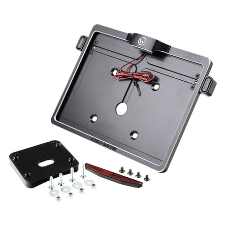 Cult-Werk, license plate bracket V2. With 3-1 light combo