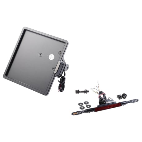 Cult- Werk, license plate holder & 3-1 light unit set. Black