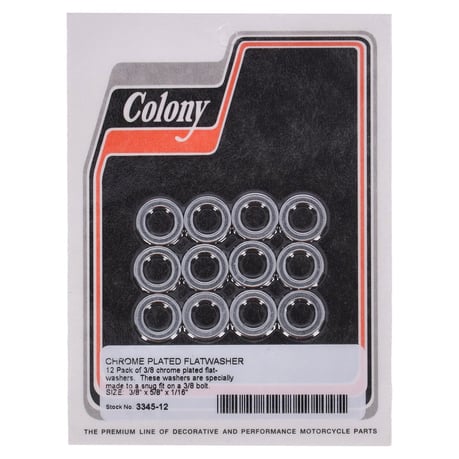 Colony, Flatwashers 3/8" Chrome plated