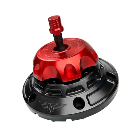 HeinzBikes, tapón de gasolina ventilado 'Performance'. Negro/Rojo