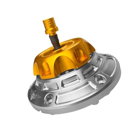 HeinzBikes, tapón de gasolina ventilado 'Performance'. Plata/Oro
