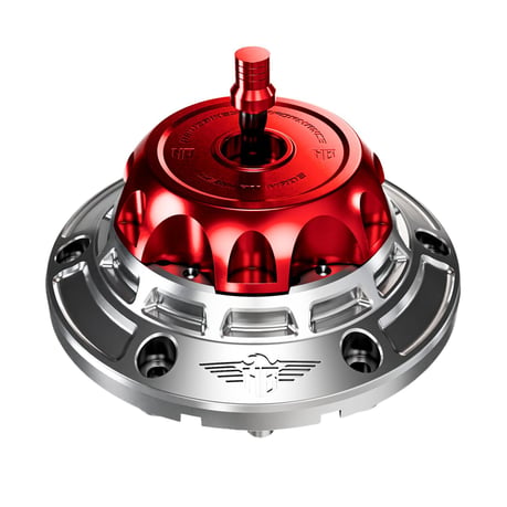 HeinzBikes, tapón de gasolina ventilado 'Performance'. Plata/Rojo