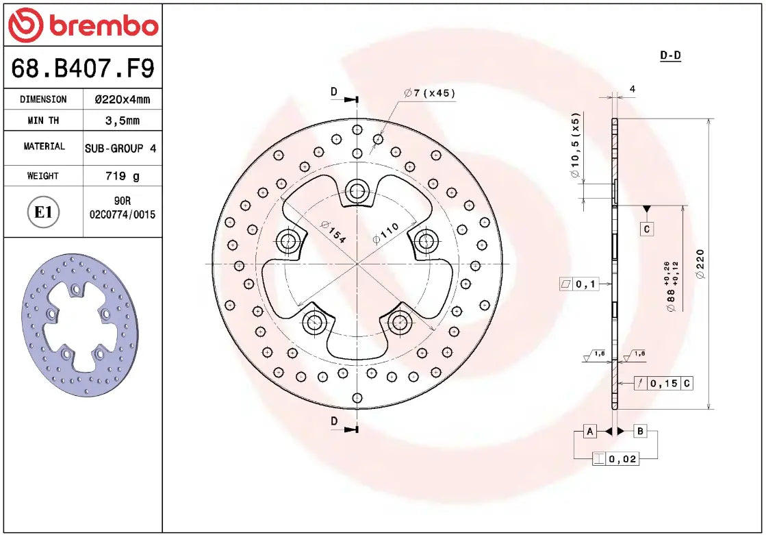 Fixed Gold Series Brake Disc for Kymco