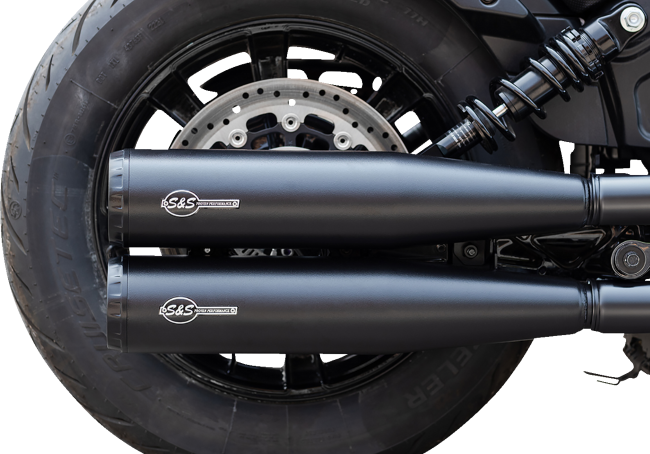 Silenciadores Slip-On Grand National Guardián Negro Para Indian