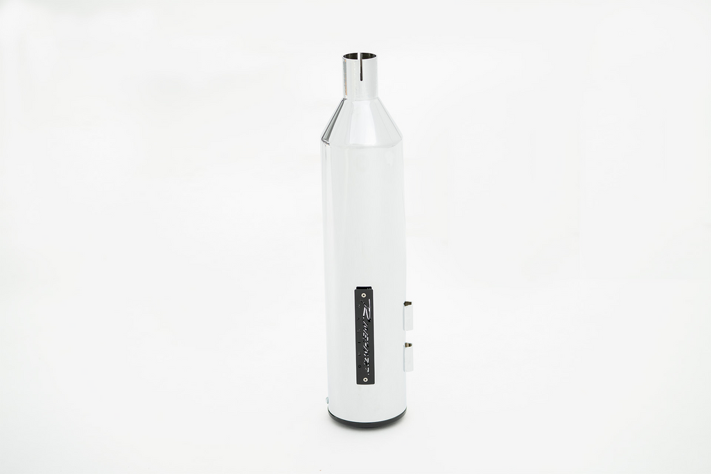 Silenciadores Slip-On HP45 De 4,5" Cromados Con Tapas Negras Para HD