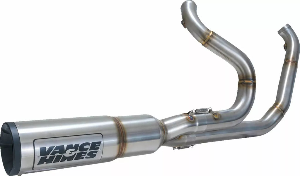 2-in-1-Hochleistungs-Auspuffanlage aus gebürstetem Edelstahl für Harley-Davidson Touring