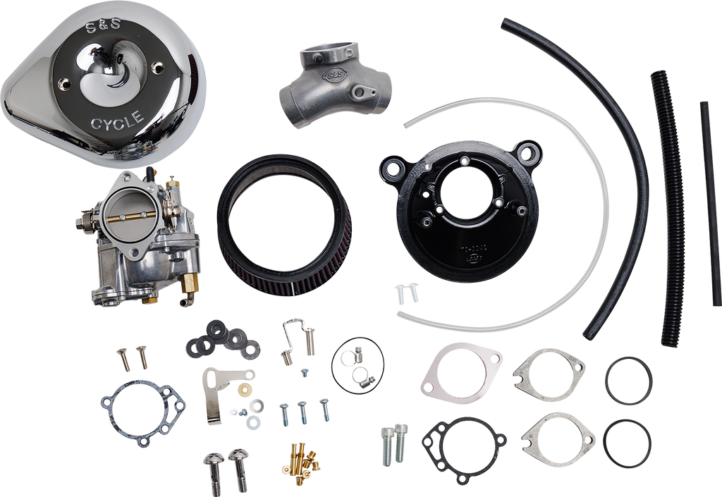 Super EY Vergaser-Stealth-Luftfilter-Kit mit verchromter Teardrop-Luftfilterabdeckung für Harley Davidson