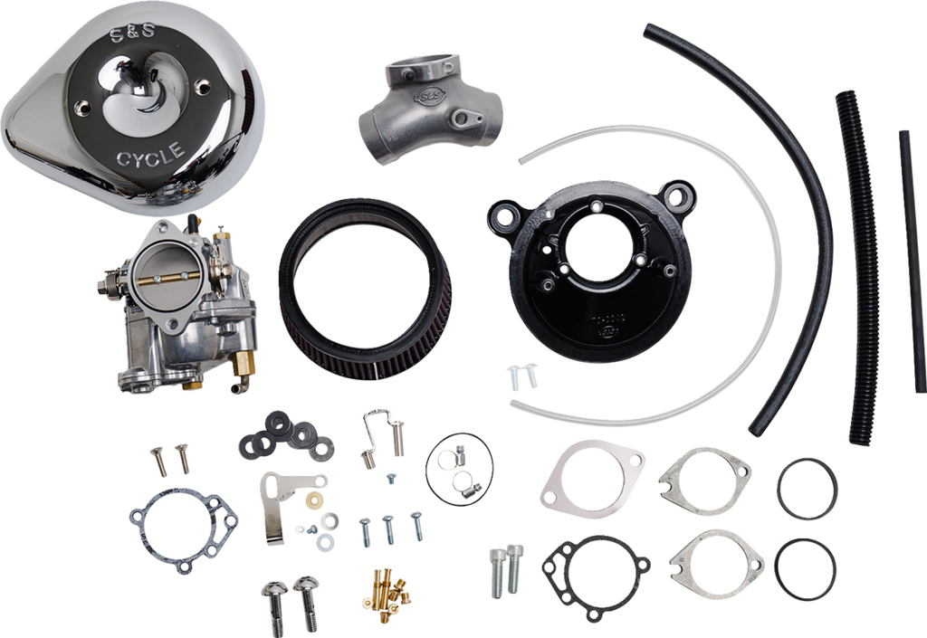 Super EY Vergaser-Stealth-Luftfilter-Kit mit verchromter Teardrop-Luftfilterabdeckung für Harley Davidson