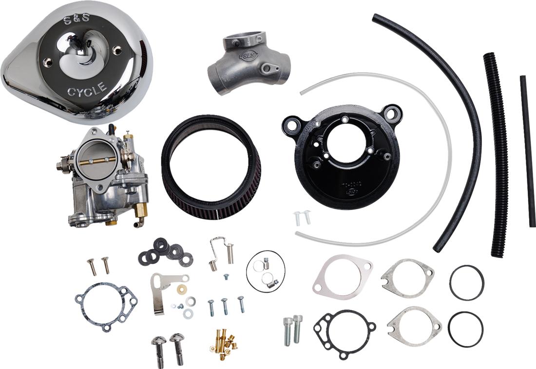 Super EY Vergaser-Stealth-Luftfilter-Kit mit verchromter Teardrop-Luftfilterabdeckung für Harley Davidson