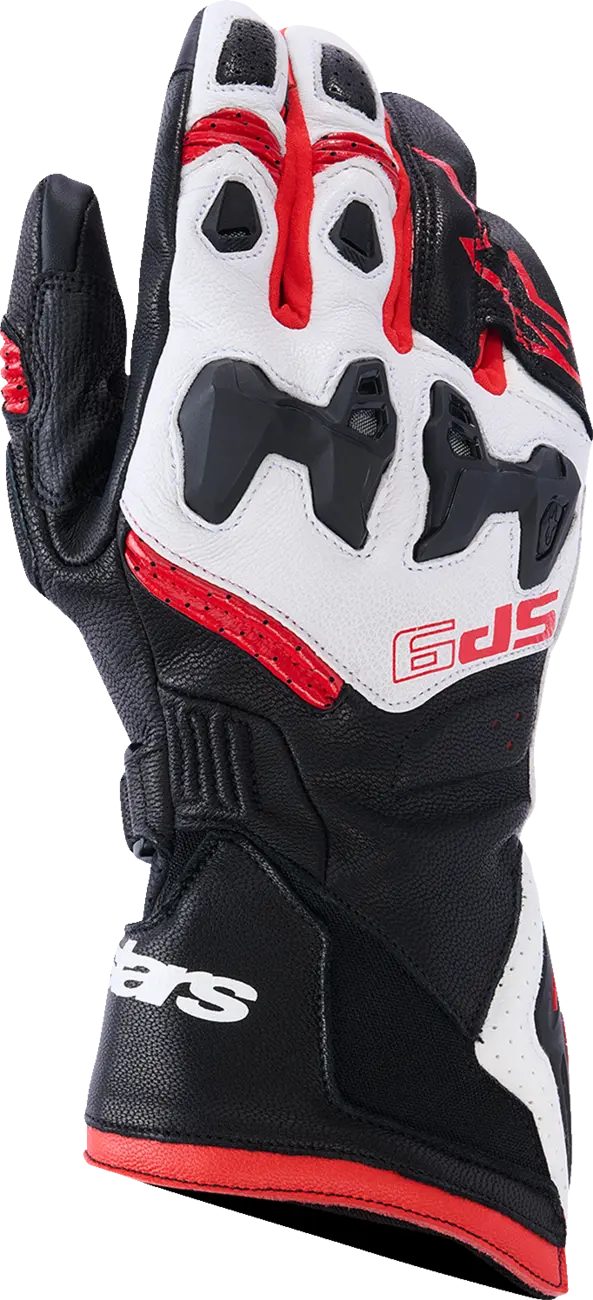 Guantes moto homologados SP-9  SP-9 BLACK/WHITE/RED 3XL