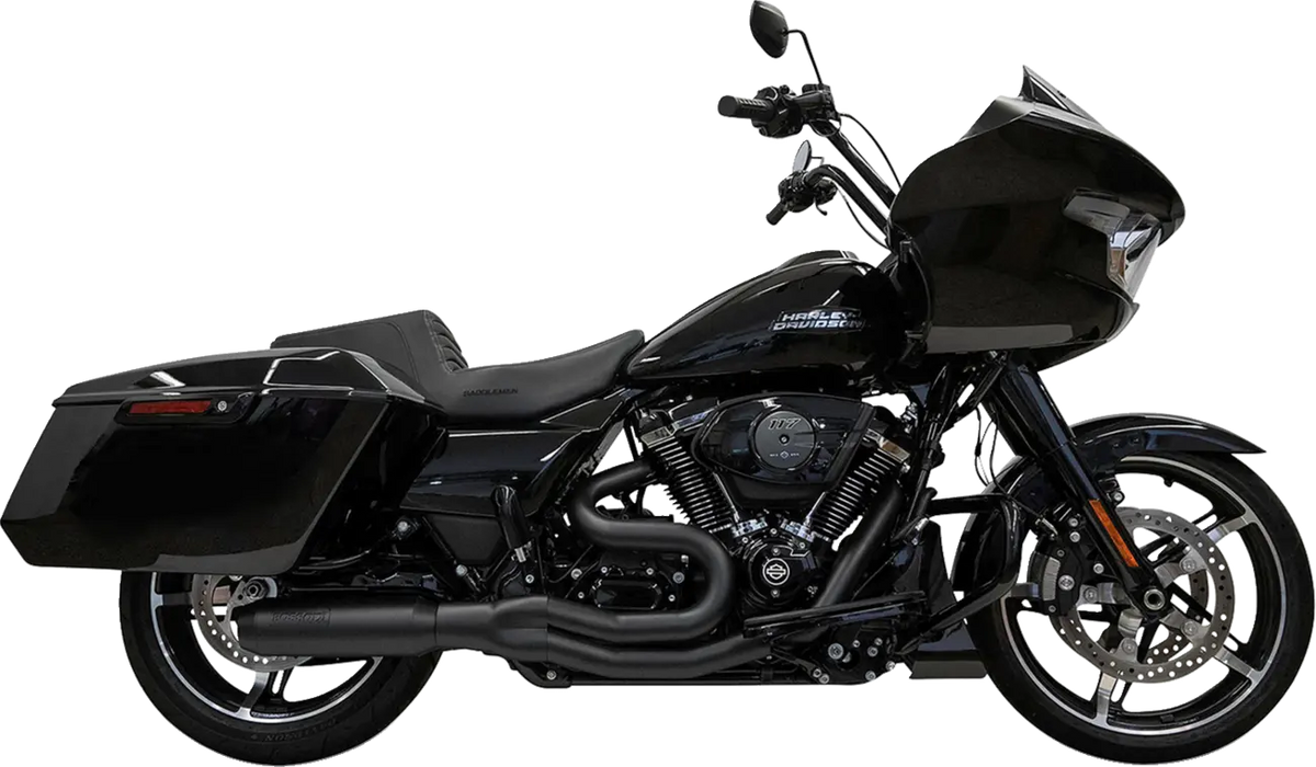 2-in-1 Black Exhaust System for Harley Davidson FL 17-25