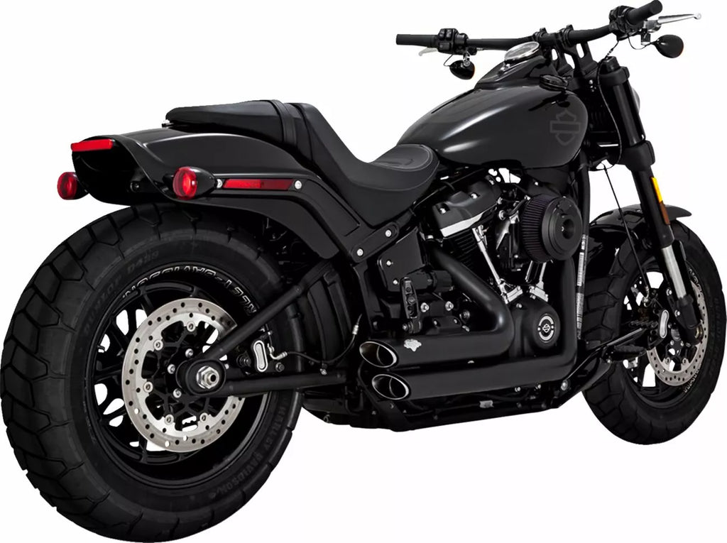 Shortshots versetztes Auspuffsystem schwarz für Harley Davidson