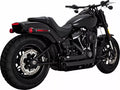 Shortshots versetztes Auspuffsystem schwarz für Harley Davidson