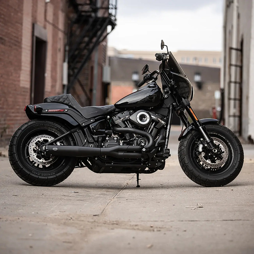 Sistema de escape negro 2 en 1 Super Street para Harley Davidson