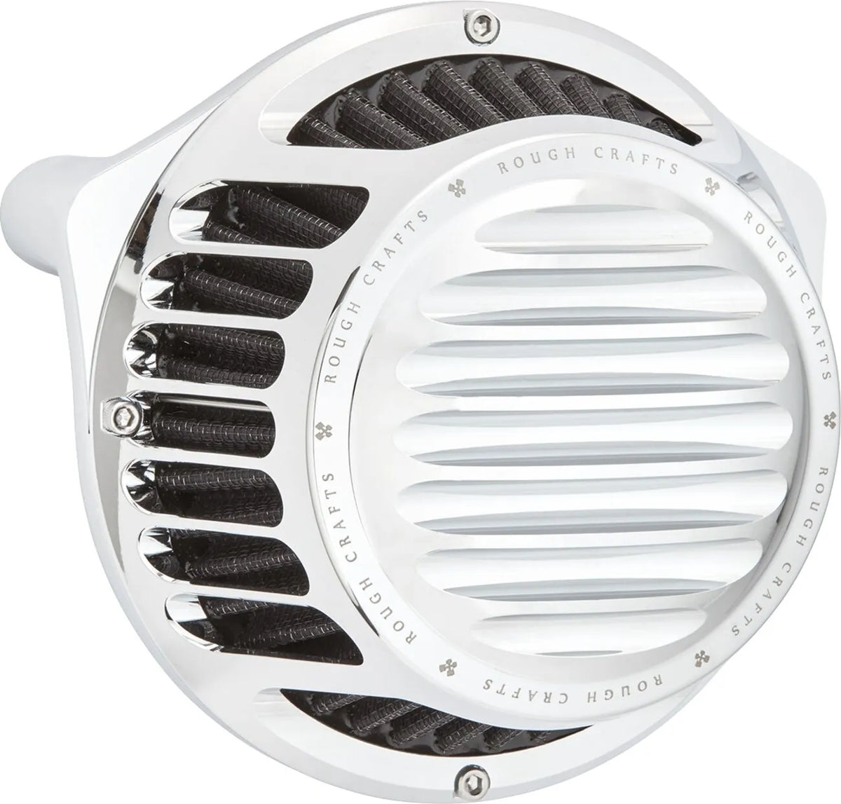 Rough Crafts Round Air Filter All Chrome for Harley Davidson