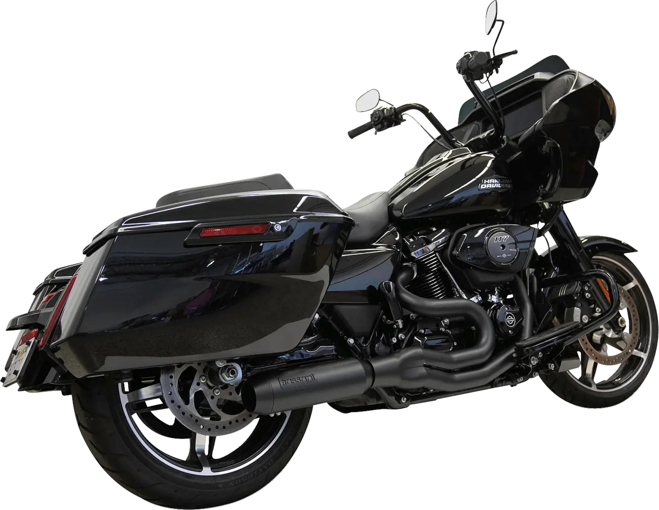 2-in-1 Black Exhaust System for Harley Davidson FL 17-25