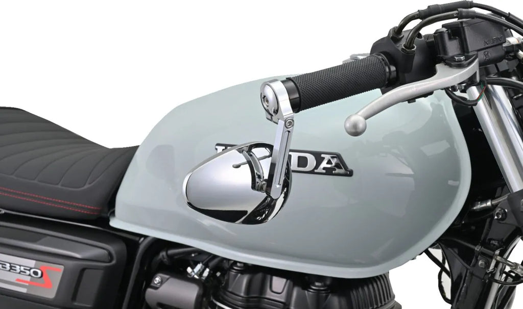 Chromed machined "RING" handlebar end caps for motorcycles