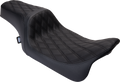 Asiento 1-Up Predator Doble Diamante, Hilo Negro Para Harley - Davidson