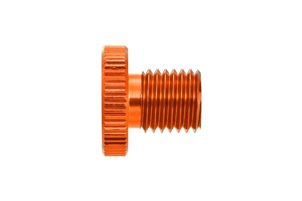 Orange screw plug for left rearview mirror