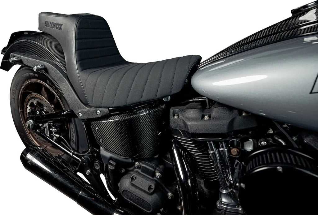 2Up Highnoon Seat Vinyl Logo Black For Harley Davidson Softail