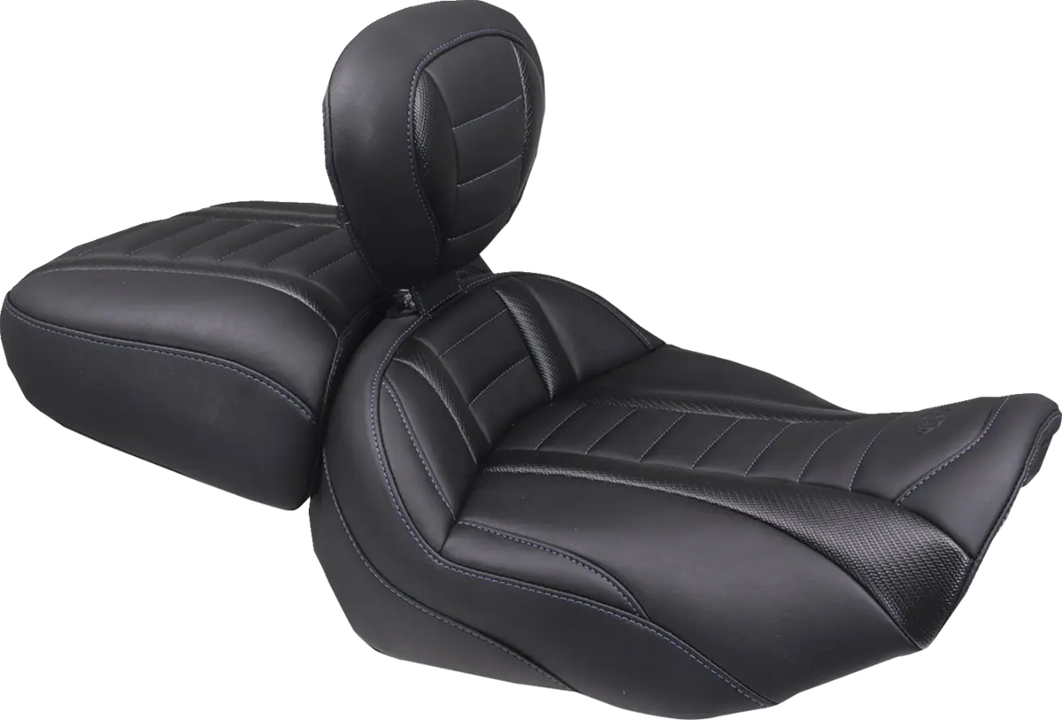 Deluxe Solo-Sitzbank, himmelblau, mit Faden für Harley Davidson Touring