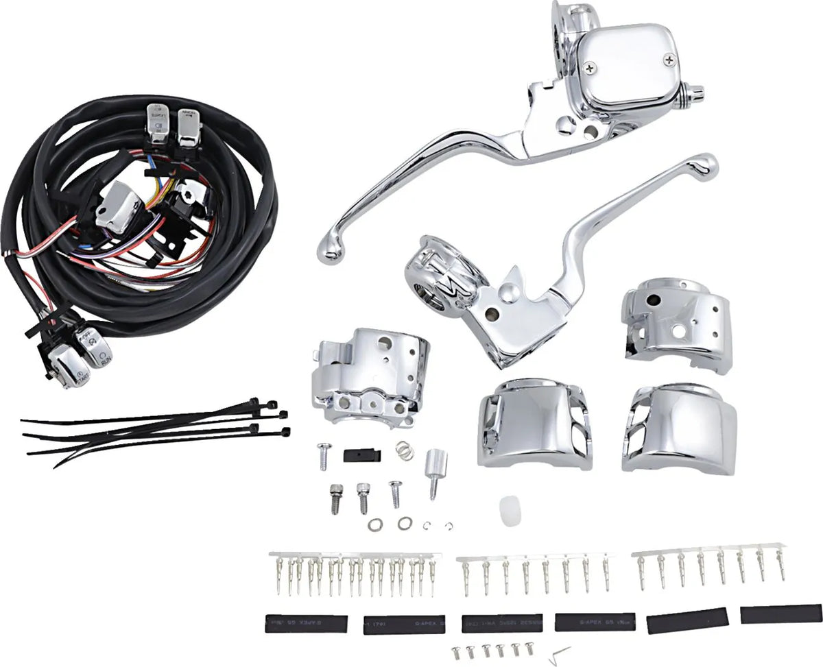 CHROME HANDLEBAR CONTROL KITS WITH MECHANICAL CLUTCH FOR HARLEY-DAVIDSON