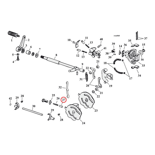 Cam follower, gear lever for Harley-Davidson