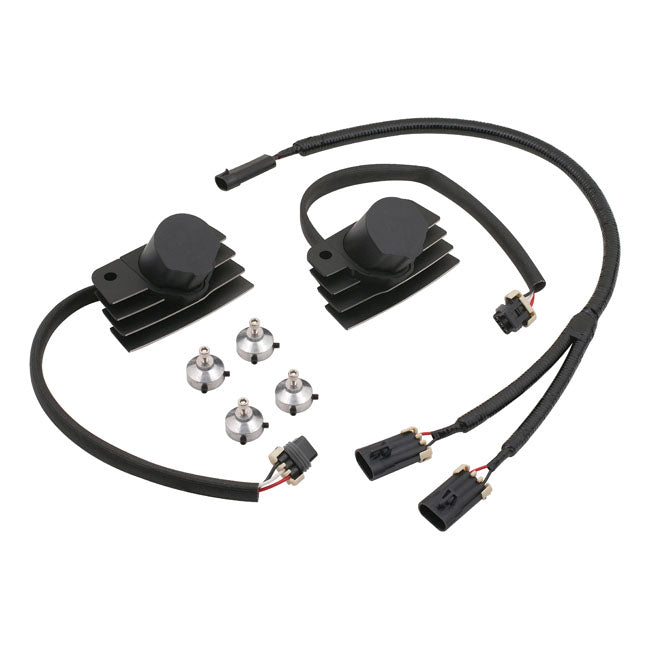 Super Accel Coil Kit, Stealth Cop Long. Schwarz für Harley-Davidson