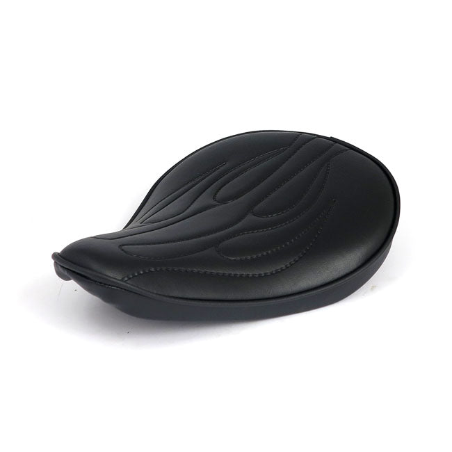 FITZZ, CUSTOM SOLO SEAT. BLACK FLAME. SMALL. 4CM THICK
