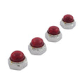 Rocker Shaft End Nut Kit, Red Plastic Inserts for Harley-Davidson