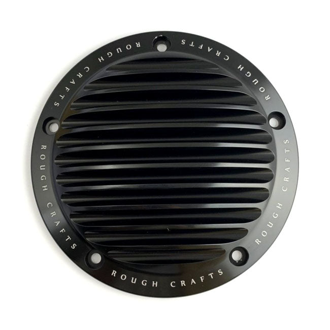 Rough Crafts Finned Derby Cover. Black for Harley-Davidson