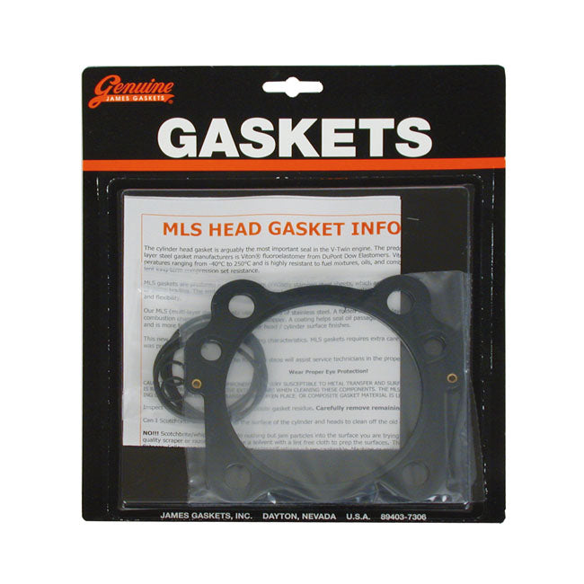 James, Cylinder Head and Base Gasket Kit. 3-7/8" Diameter MLS for Harley-Davidson