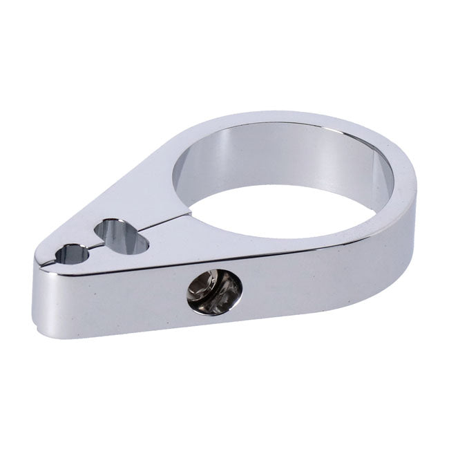 2-teilige Rahmenzugklemme. Gas/Leerlauf/Bremse. Chrom. Für Harley-Davidson.