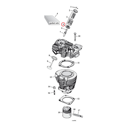 Set di collana a molla della valvola inferiore.acero.et per Harley Davidson