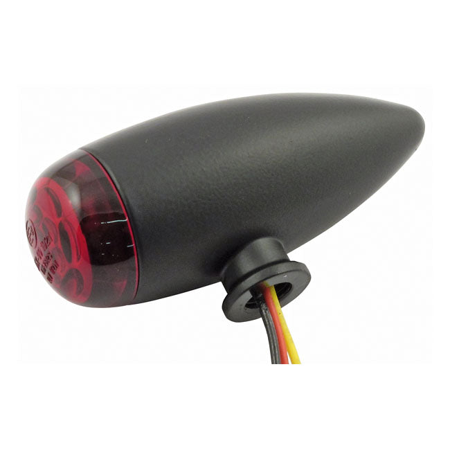 Micro Bullet LED-Rücklicht-Set. Schwarz. Rotes Glas. Für Harley-Davidson.
