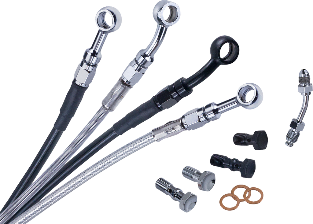 Líneas De Freno Delantero Superiores ABS Stealth Para Harley Davidson