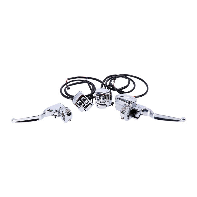 Kit Completo Mandos Manillar Cromado Para Harley-Davidson