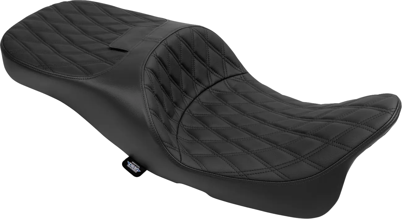 Asiento Freedom Doble Diamante Hilo Negro Para Harley Davidson Touring