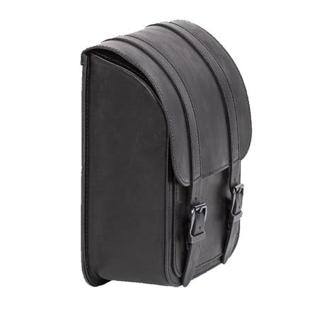 MCS, bolsa basculante totalmente de cuero izquierda, 9 litros. Negro