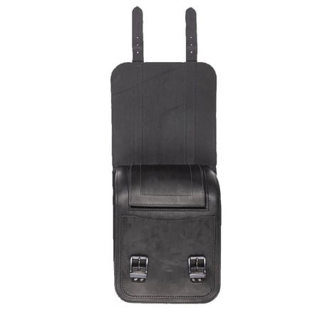 MCS, bolsa basculante totalmente de cuero izquierda, 9 litros. Negro