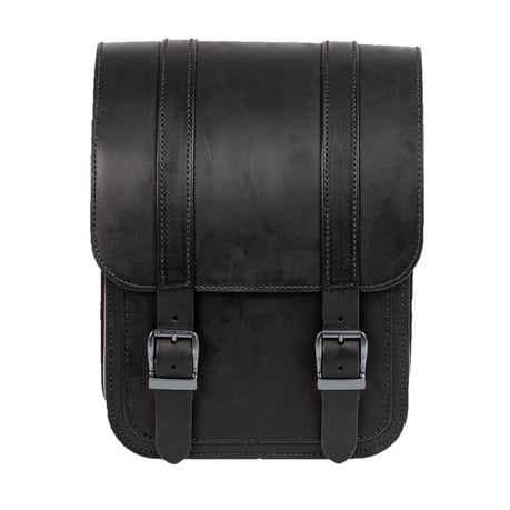 MCS, bolsa basculante totalmente de cuero izquierda, 9 litros. Negro