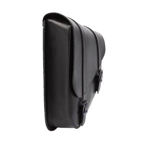 MCS, bolsa basculante totalmente de cuero izquierda, 6,5 litros. Negro