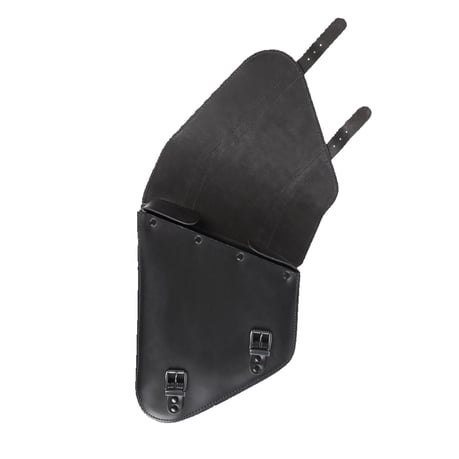 MCS, bolsa basculante totalmente de cuero izquierda, 6,5 litros. Negro