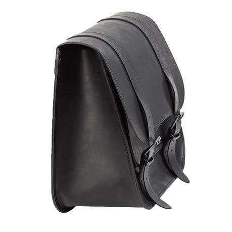 MCS, alforja individual de cuero 'Postman'. 30 litros. Negro