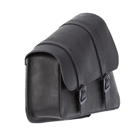 MCS, bolsa de cuero para basculante izquierda, 6,5 litros. Negro