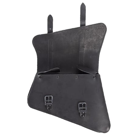 MCS, bolsa de cuero para basculante izquierda, 6,5 litros. Negro
