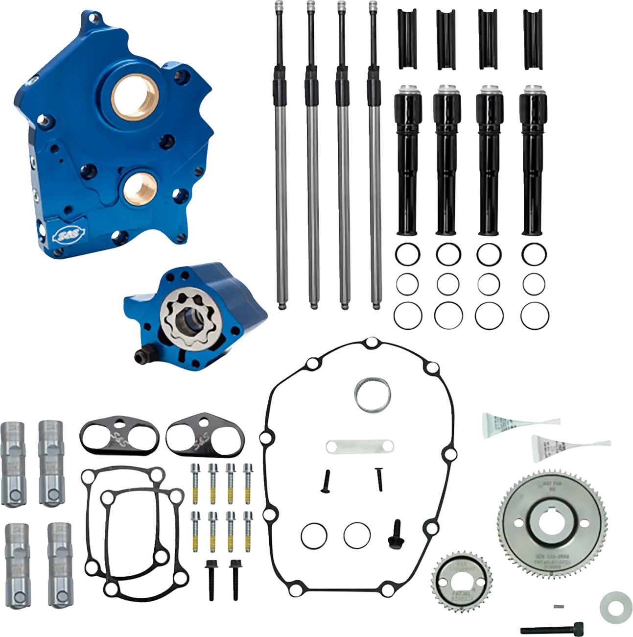 Kit de caja de levas sin levas para transmisión por engranajes M8 CAM CHEST Kit BLK PUSH TUBES NO CAMS