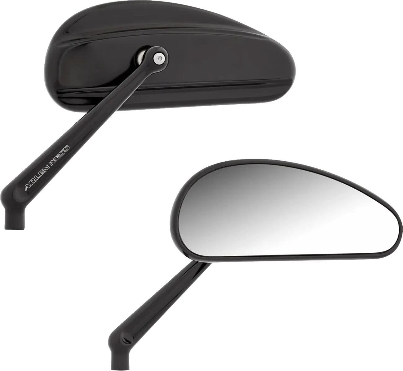 Schwarze Downdraft-Spiegel für Harley Davidson