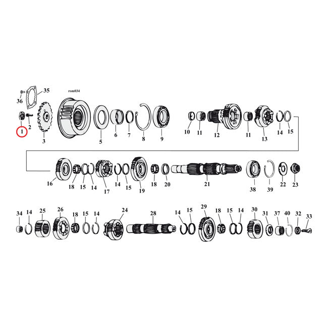 Mutter, Antriebsriemenscheibe für Harley-Davidson